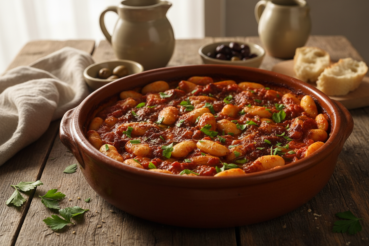 Gigantes Plaki — Greek Baked Giant Beans in Tomato Sauce
