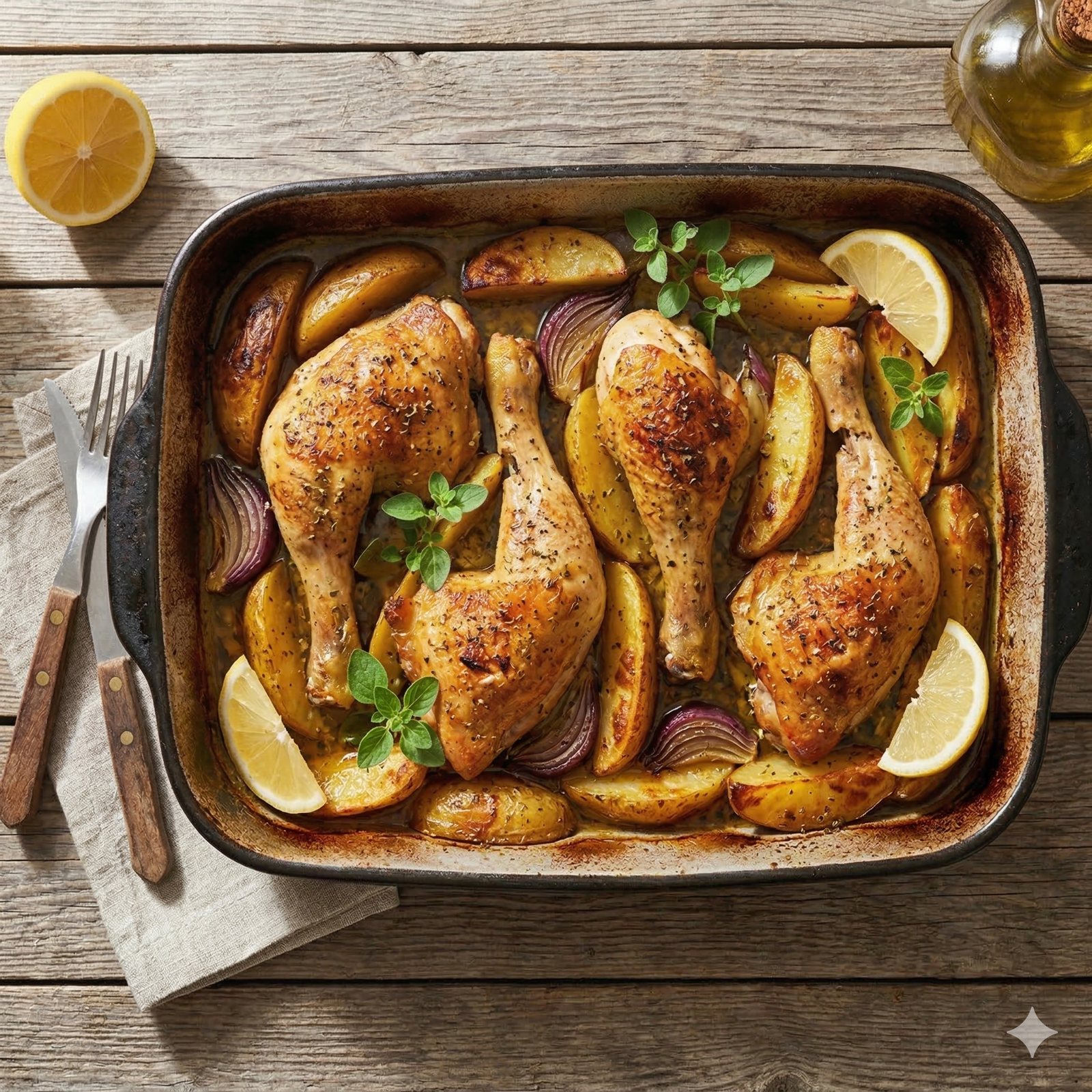 Roasted Chicken with Lemon Potatoes