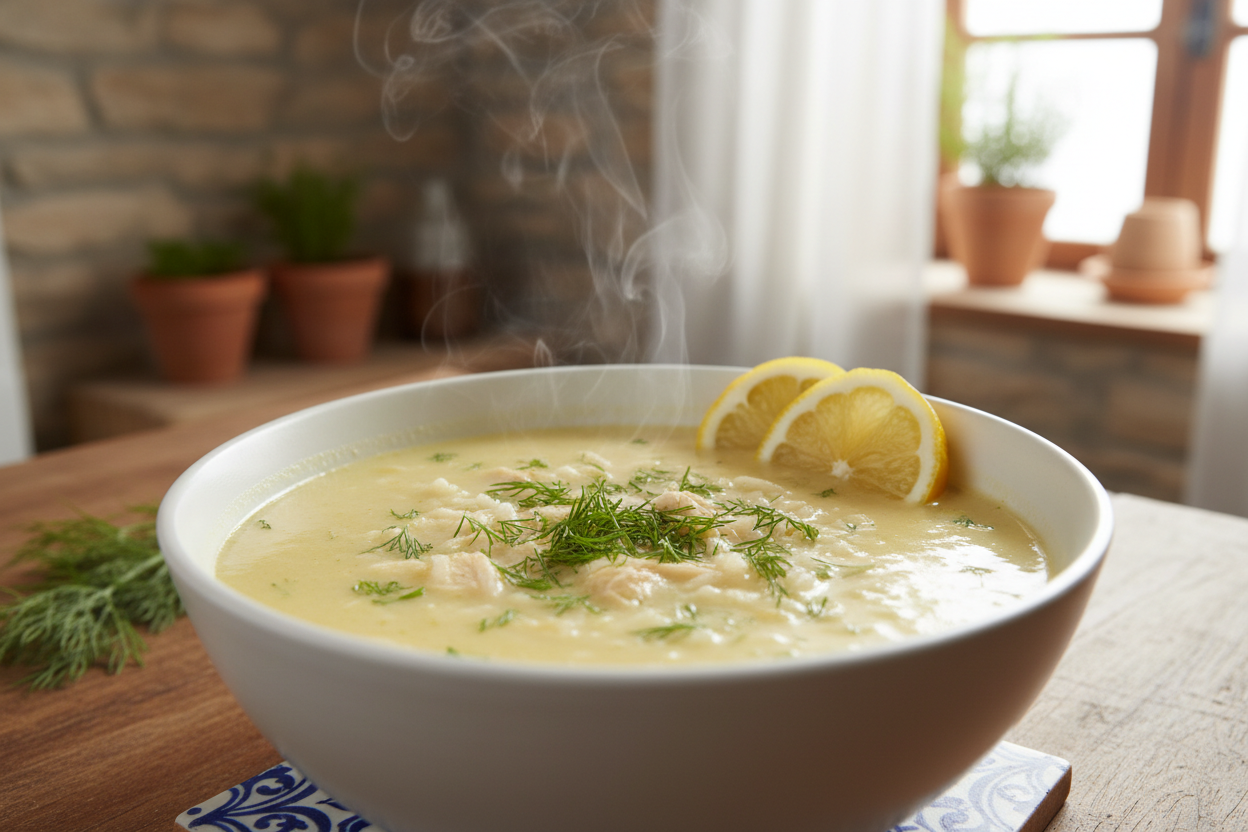 Avgolemono — Greek Lemon Chicken Soup with Egg