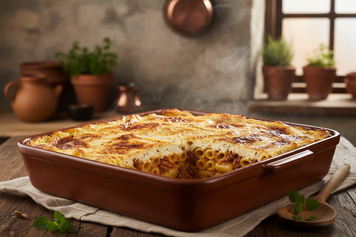 Greek Pastitsio — Baked Pasta with Meat Sauce and Béchamel