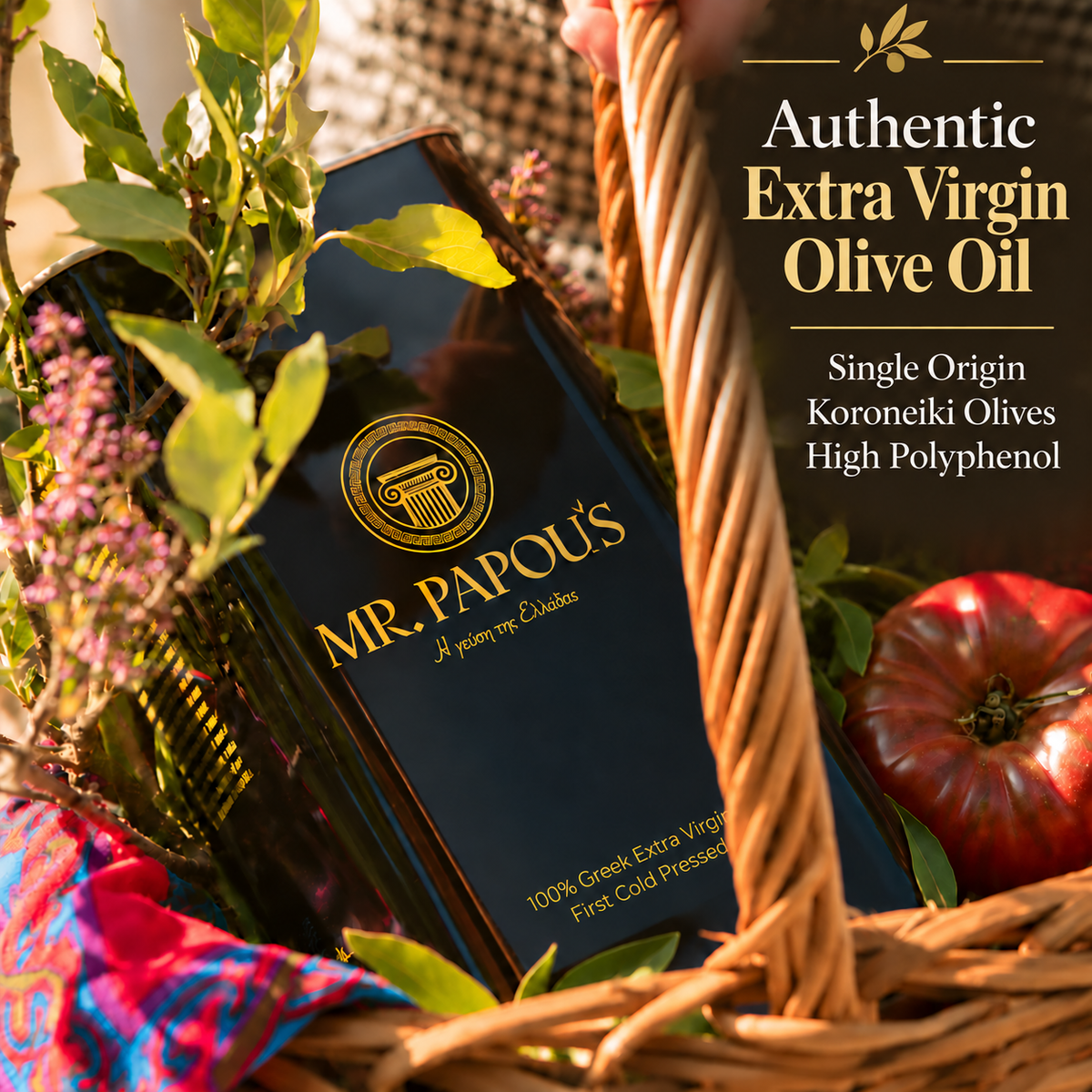 Mr. Papou's 3 Liter Family Tin Authentic Extra Virgin Olive Oil