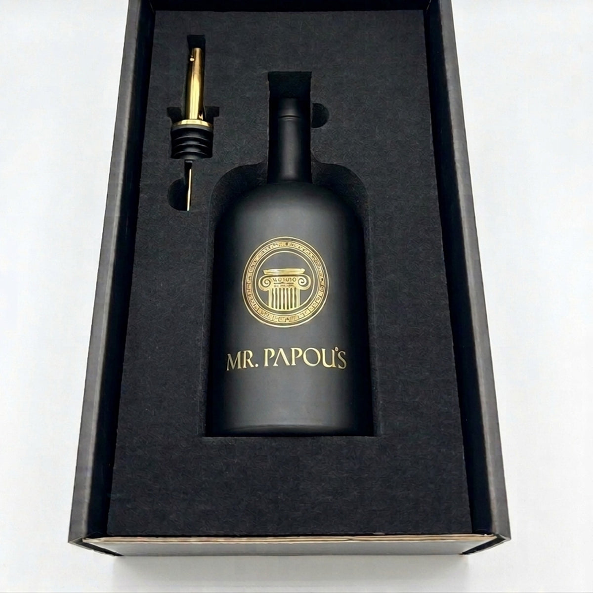 Mr. Papou's Black & Gold Pour Bottle